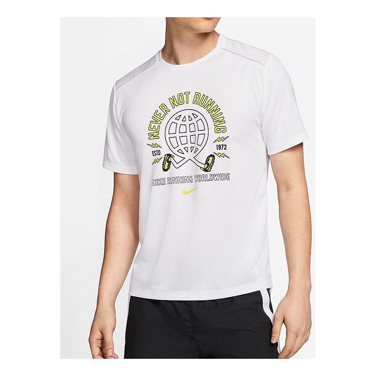 Nike Miler Wild Run Earth Printing Short Sleeve White CJ5404-100