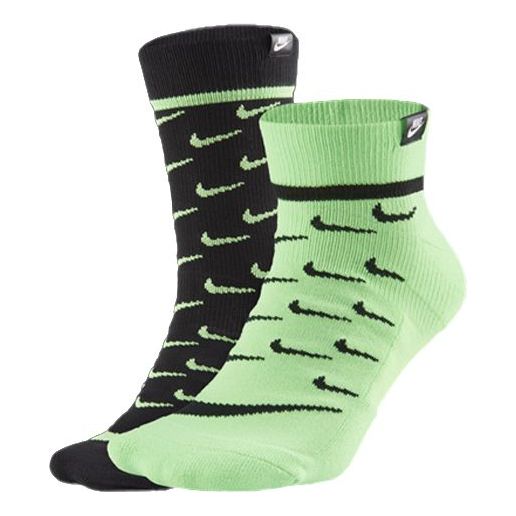 Nike Unisex Logo Socks 2 Packs Black/Green CK5607-902