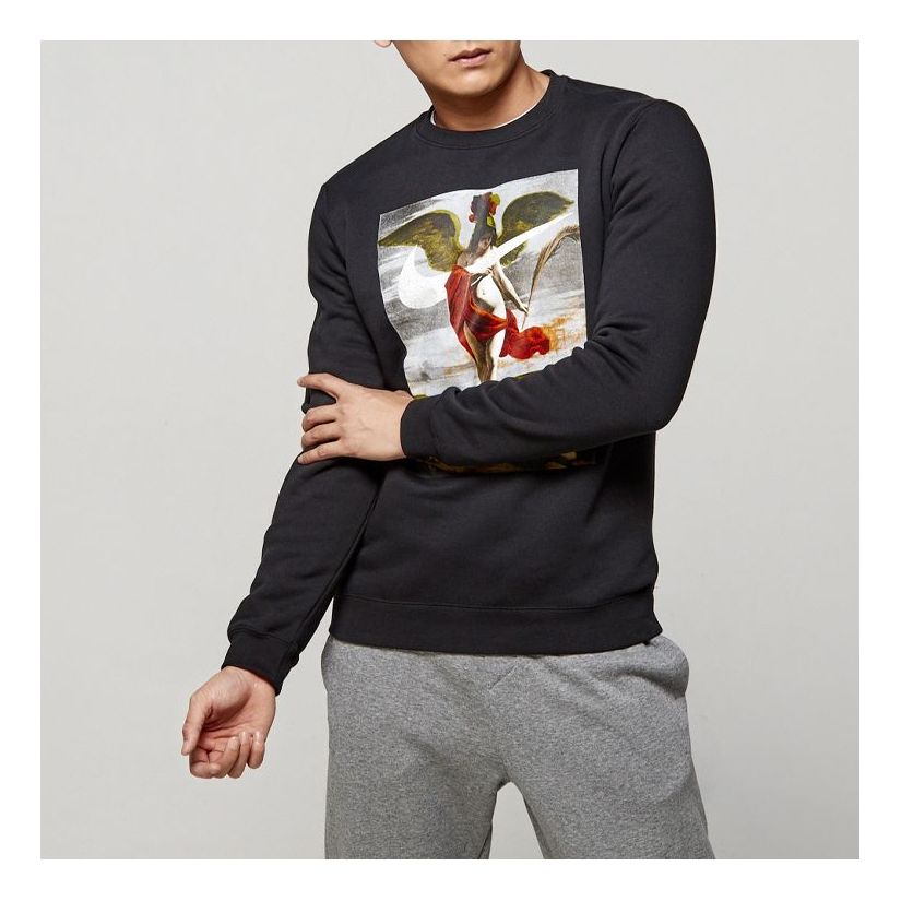 Men's Nike Retro Pattern Round Neck Black AQ7140-010