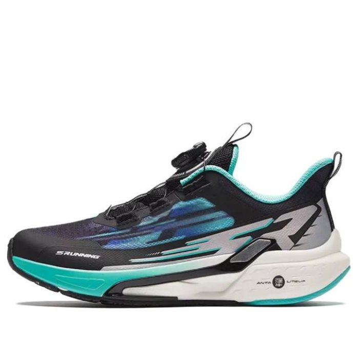 (GS) ANTA Running Series Sneakers 'Black Silver Teal' 312425513-4