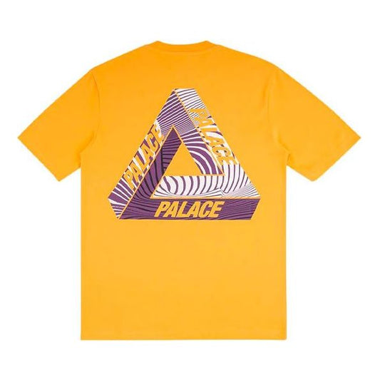 Men's PALACE Logo Pattern Printing Short Sleeve Yellow T-Shirt P18TS223
