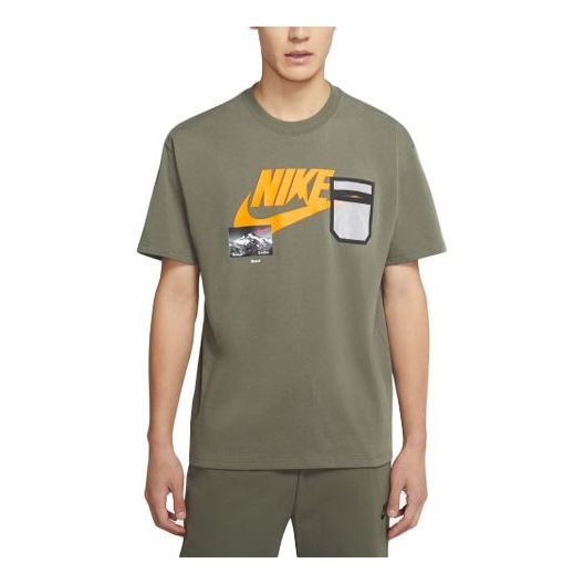 Nike Sportswear logo Printing Cozy Round Neck Short Sleeve Yellow CZ4662-380