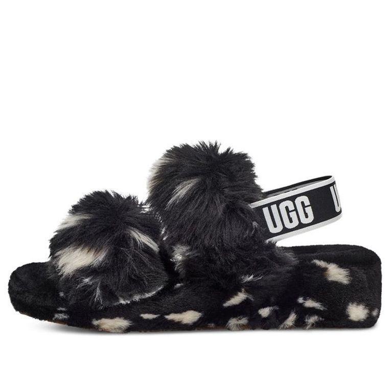 (WMNS) UGG OH Yeah Spots Sandals Black 1118165-BLK