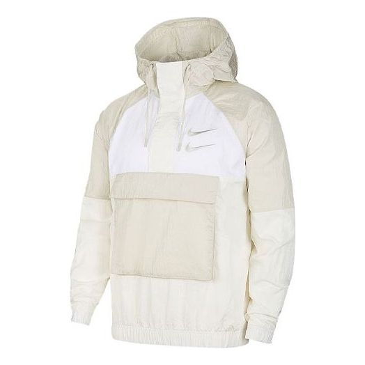 Men's Nike As Nsw Swoosh Jkt Wvn Nfs Casual Sports Woven Jacket Autumn White DJ0477-072