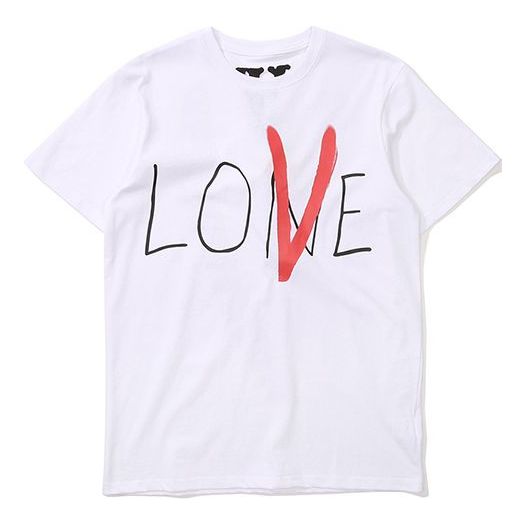 VLONE Love Tee Back Large Logo Short Sleeve Couple Style White Red VLTE18SS002