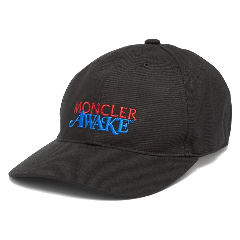 Moncler Black Embroidered Logo Cap