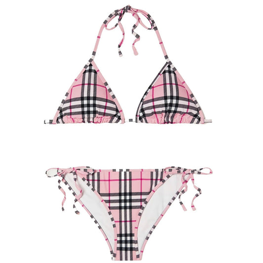 Womens Burberry Pink Check Bikini