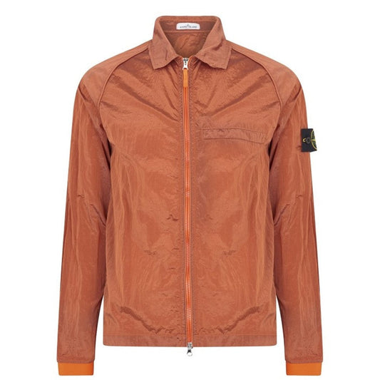 Stone Island Nylon Metal Overshirt In Burnt Orange