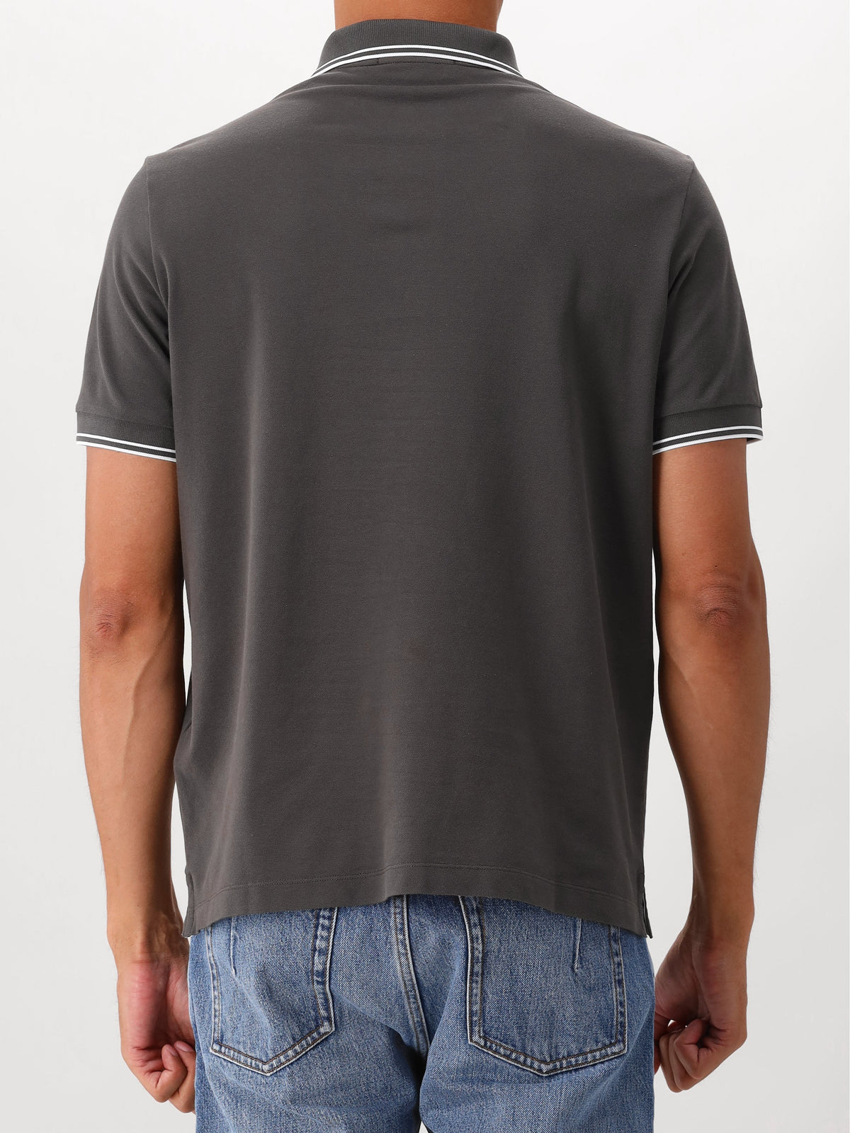 Stone Island Polo Contrast Donkergrijs